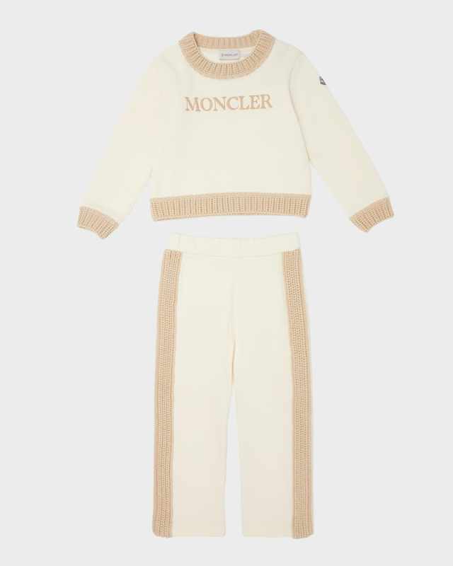 Girl's Embroidered Logo-Print Knit Trim Set, Size 8-14